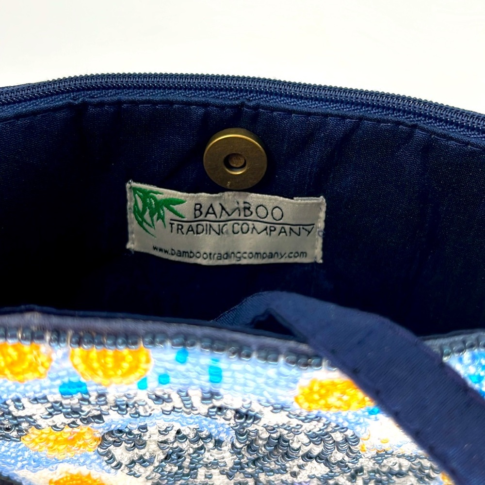 NWT Bamboo Trading Company Beaded Starry Night Club Bag - Picture 5 of 6